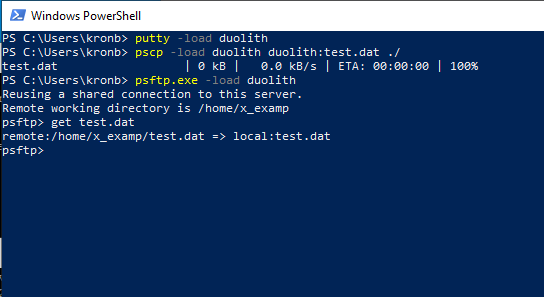 PuTTY and pscp/psftp use from PowerShell